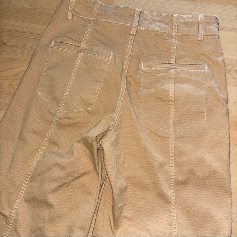 MAEVE The Delaney Crop Clean-Seamed High-Rise Wide-Leg Jeans 29P Soft Beige - Picture 8 of 12